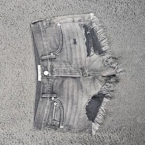 We The Free Jean Shorts‎ Womens 25 Gray Distressed Frayed Hem